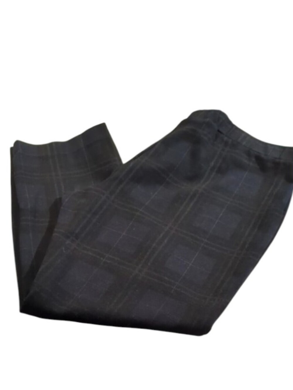 Northern Reflections Black & Blue Plaid Cropped Slim Ankle Pants Size M Petite